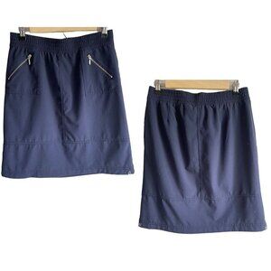 Chico's Zenergy Navy Blue Nylon Skirt Size 0/US Small or 4 Zippered Pockets